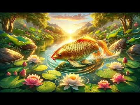 Hình ảnh cá chép vàng vượt vũ môn hóa rồng