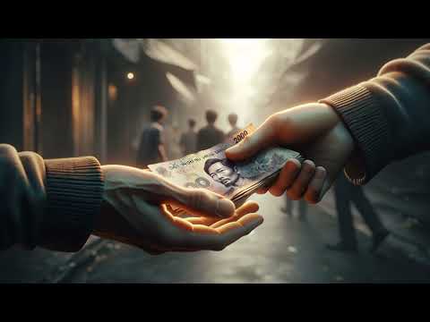 Người phụ nữ đưa tiền cho người khác